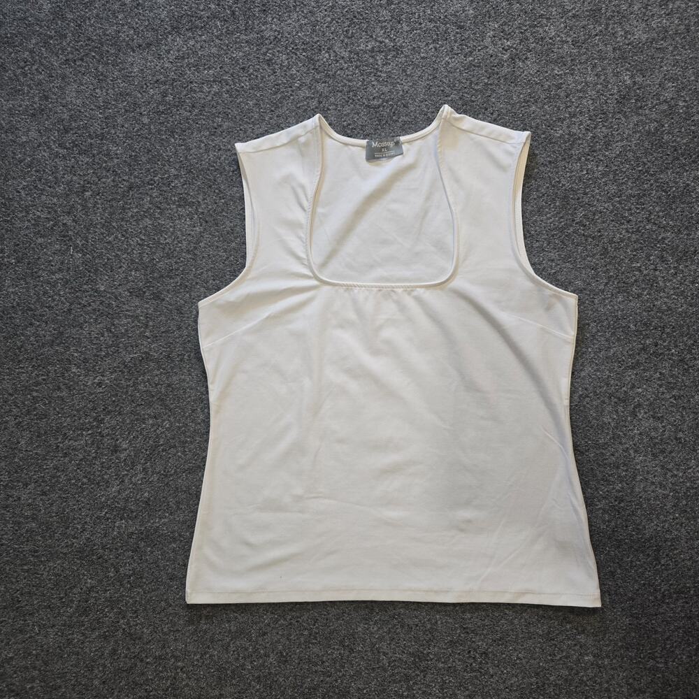 Masseys Top Womens Size XL White Square Neck Tank Stretch Capsule Minimalist